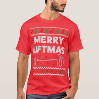 Camiseta Merry Liftmas Navidades feos Gym Entrenamiento Fun