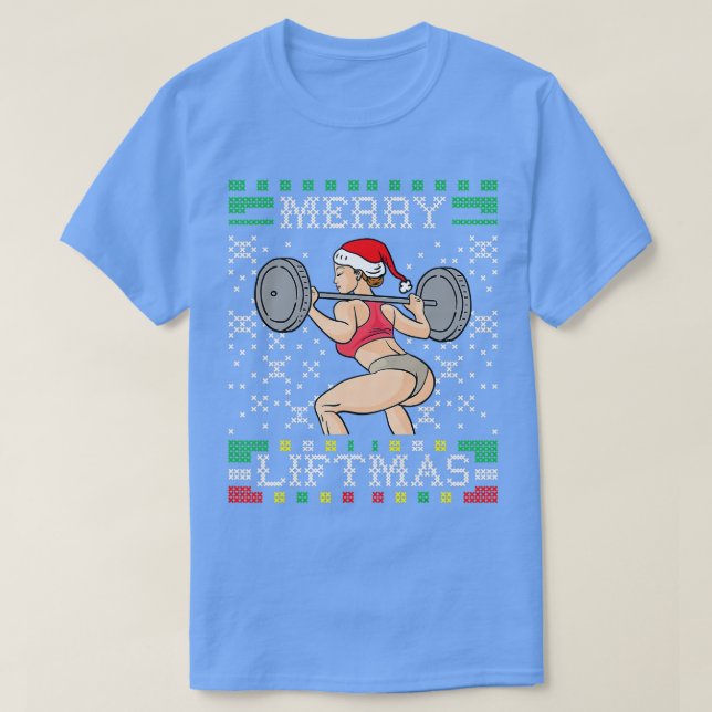 Camiseta Merry Liftmas Navidades feos Miss Santa Gy (Diseño del anverso)