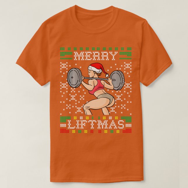 Camiseta Merry Liftmas Navidades feos Miss Santa Gy (Diseño del anverso)