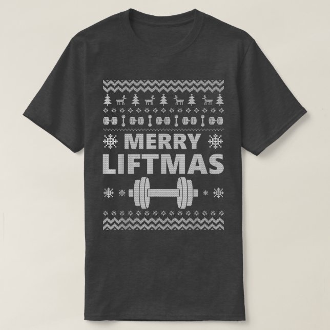 Camiseta Merry Liftmas Navidades feos Regalos De Sudadera P (Diseño del anverso)