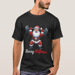 Camiseta Merry Liftmas Santa Weightrising Gym Fitness Chris