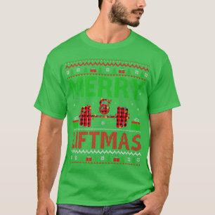 Camiseta Merry Liftmas Xmas Light Powerlifting Fitness Ugly