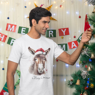 Camiseta Merry Little Navidades Donkey, personalizado