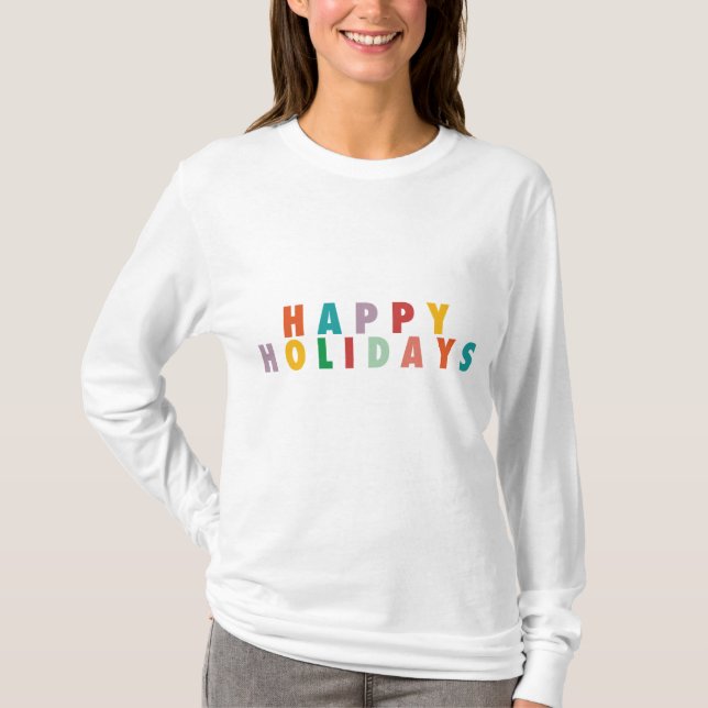 CAMISETA MERRY LOVE JOY | NAVIDADES COLORIDOS (Anverso)