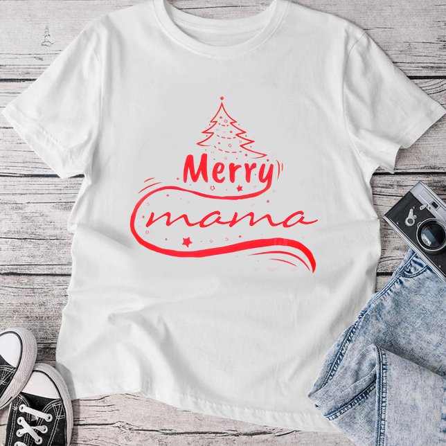 Camiseta Merry Mama Christmas Shirt | Funny Mom Holiday  (Subido por el creador)