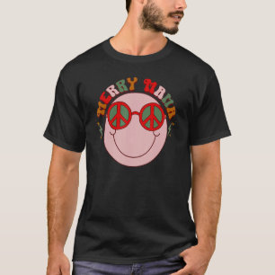 Camiseta Merry Mama Happy Face Sunglass Peace Sign Merry Ch