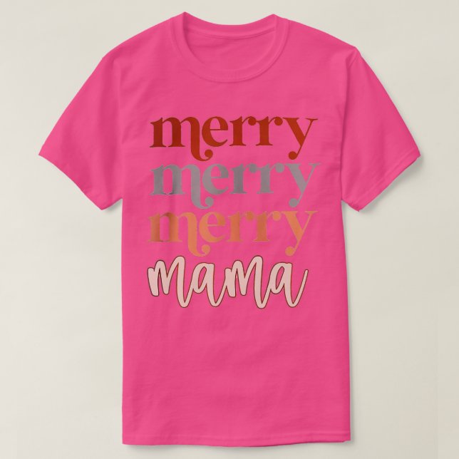 Camiseta Merry Mama Merry Christmas Funny Mom Lover (Diseño del anverso)