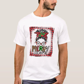 Camiseta Merry Mama Messy Bun Funny