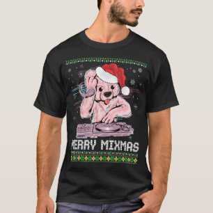 Camiseta Merry Mixmas Santa Navidades Dj Turnable Music Pr