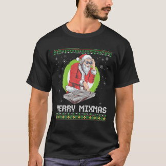 Camiseta Merry Mixmas Santa Navidades DJ Turntable Music Pr
