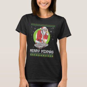 Camiseta Merry Mixmas Santa Navidades DJ Turntable Music Pr