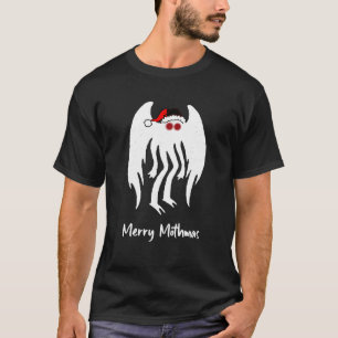 Camiseta Merry Mothmas Santa Mothman Cryptid Navidades Paja