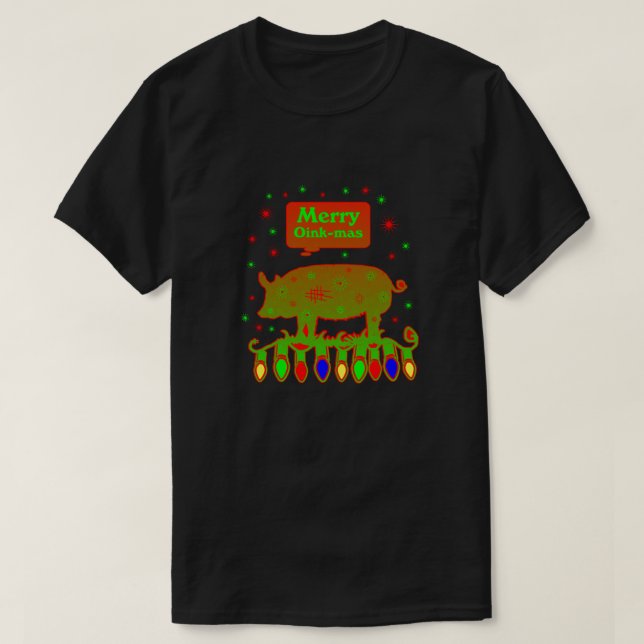 Camiseta Merry Oink-Mas (Diseño del anverso)