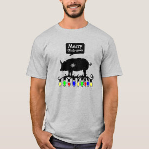 Camiseta Merry Oink-Mas- Negro