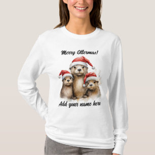 Camiseta Merry Ottermas Navidades personalizables