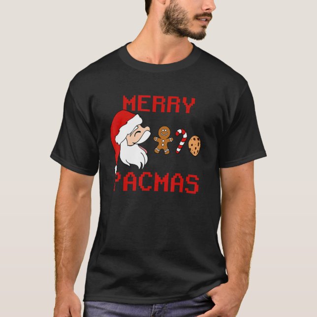 Camiseta Merry Pacmas Santa Gingerbread Candy Cookie Christ (Anverso)