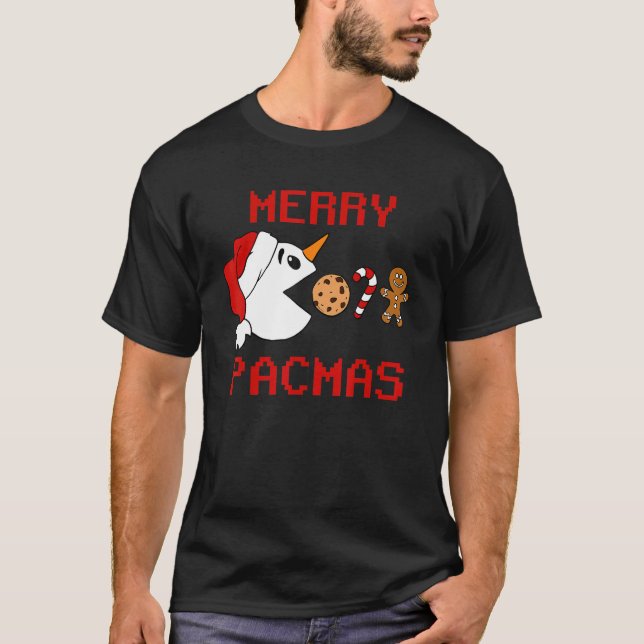 Camiseta Merry Pacmas Snowman Gingerbread Candy Cookie Chri (Anverso)