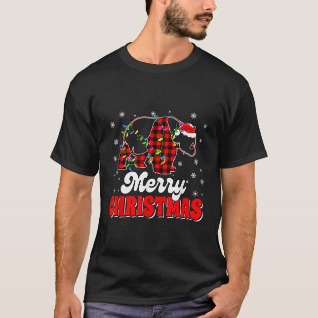 Camiseta Merry Panda Bear Lights Santa (Anverso)