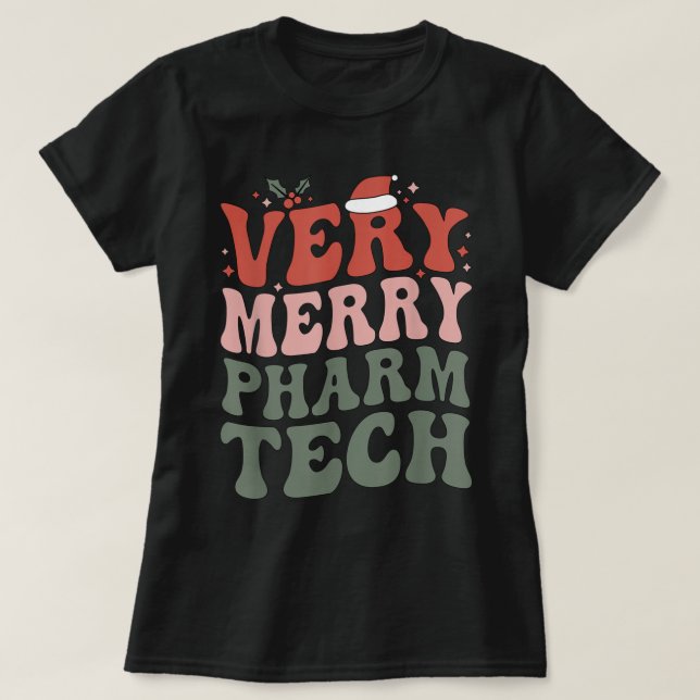 Camiseta Merry Pharmacy Technologist Navidades Pharm Tech X (Diseño del anverso)
