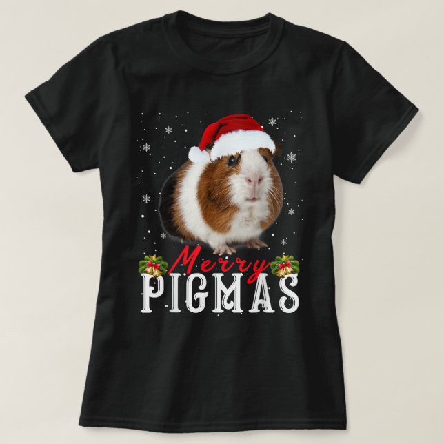 Camiseta Merry Pigmas Face Mask Funny Guinea Pig Christmas  (Diseño del anverso)