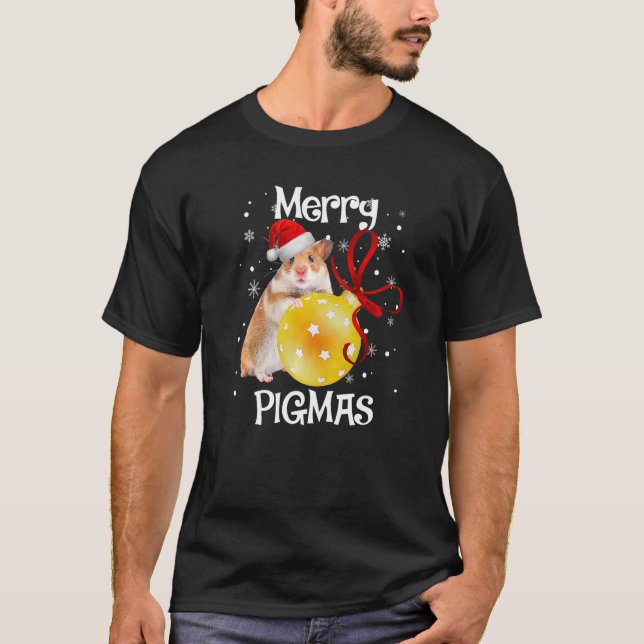 Camiseta Merry Pigmas Face Mask Guinea Pig for Navidades (Anverso)