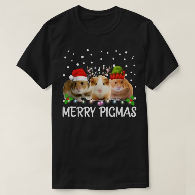 Camiseta Merry Pigmas Funny Guinea Pig Christmas Santa  (Diseño del anverso)