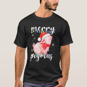 Camiseta Merry Pigmas Santa Pig Navidades iluminan a los ce