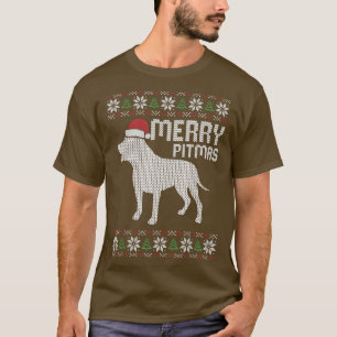 Camiseta Merry Pitbull Navidades de Pitmas perro meando XMa