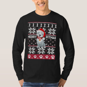 Camiseta Merry Pitbull Pitmas Toro Navidades feos Perro S