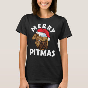 Camiseta Merry Pitmas Pitbull Dog Ugly 9