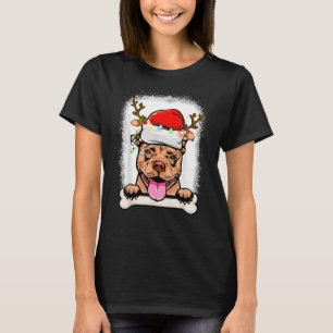 Camiseta Merry Pitmas Pitbull Santa Claus Dog