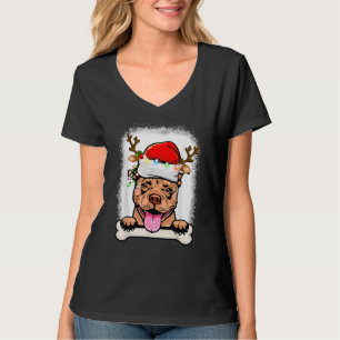 Camiseta Merry Pitmas Pitbull Santa Claus Dog