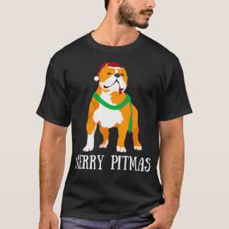 Camiseta Merry Pitmas Pitbull Santa Claus Perro Pittie Chri