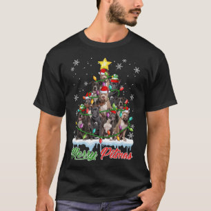 Camiseta Merry Pitmas Santa Pitbull Perro Árbol de Navidad