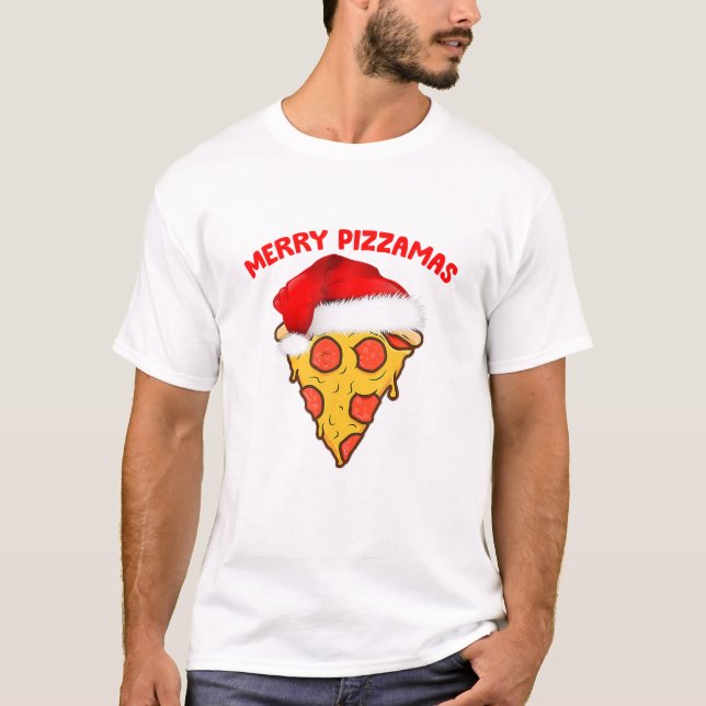 Camiseta Merry Pizzamas Pizza Pajamas Christmas Gifts (Anverso)