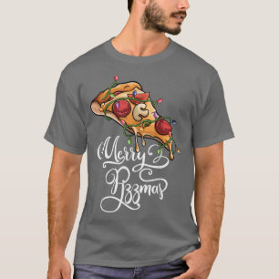 Camiseta Merry Pizzmas Crustmas Luces Hombres Niño Pizza Gr