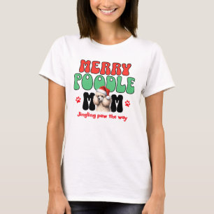 Camiseta Merry Poodle Mom Navidades