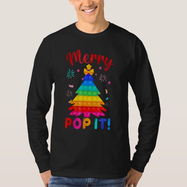 Camiseta Merry Pop IT Christmas tree Fidgets Popit (Anverso)