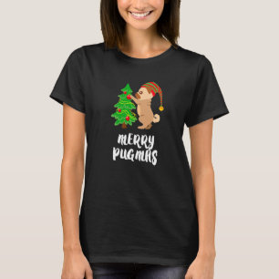 Camiseta Merry Pugmas Árbol de Navidad Mascota Perro Pug