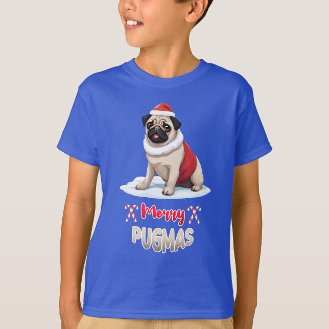 Camiseta Merry Pugmas Cute Baby Pet Lover Santa Dog (Anverso)