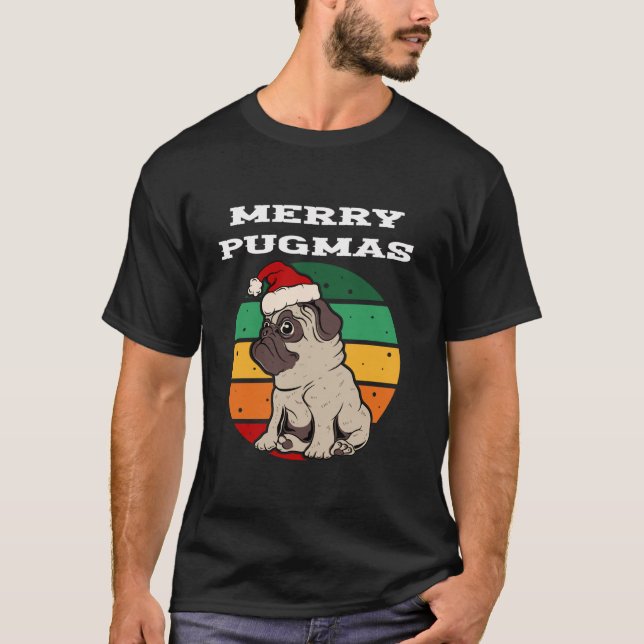Camiseta Merry Pugmas Navidades graciosos Pug Navidades de  (Anverso)