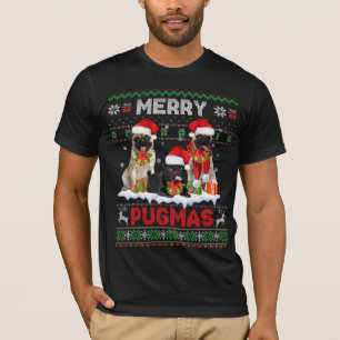 Camiseta Merry Pugmas Navidades suéteres feos Pug Dog Lover