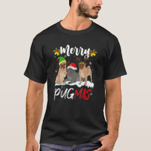 Camiseta Merry Pugmas Santa Reindeer Elf Pug Dog Christma
