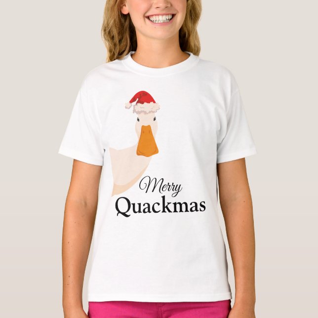 Camiseta Merry Quackmas Navidades personalizado divertido p (Anverso)