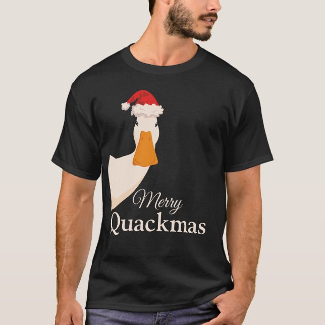 Camiseta Merry Quackmas Navidades personalizado divertido p (Anverso)