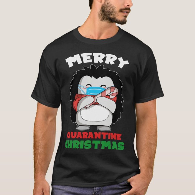 Camiseta Merry Quarantine Christmas 2020 Hedgehog Santa (Anverso)