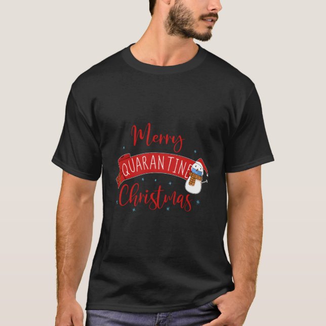Camiseta Merry Quarantine Navidades 2020 Cute Snowman Face (Anverso)