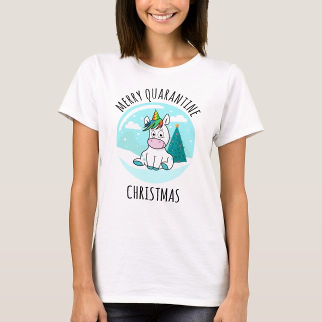 Camiseta Merry Quarantine Navidades Unicorn