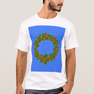 Camiseta Merry Red Berry y Holly Wreath para Navidades