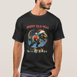 Camiseta Merry Rex Mas T Rex Dinosaur Santa Funny Navidades
